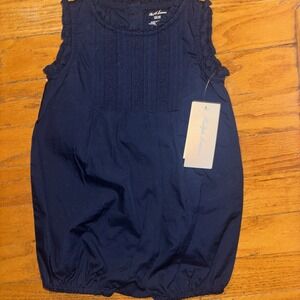 Ralph Lauren Baby Girls Navy Blue Romper Size 6 Months Ruffles